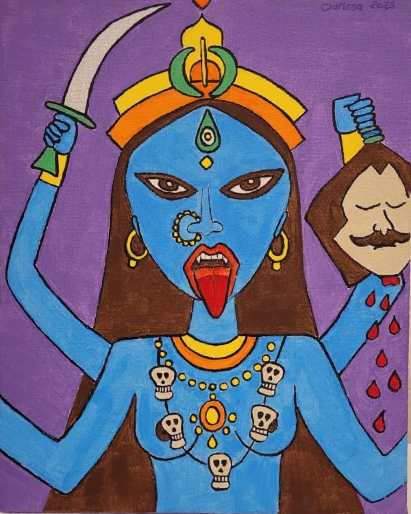 Deusa Kali acabando com o Demônio
